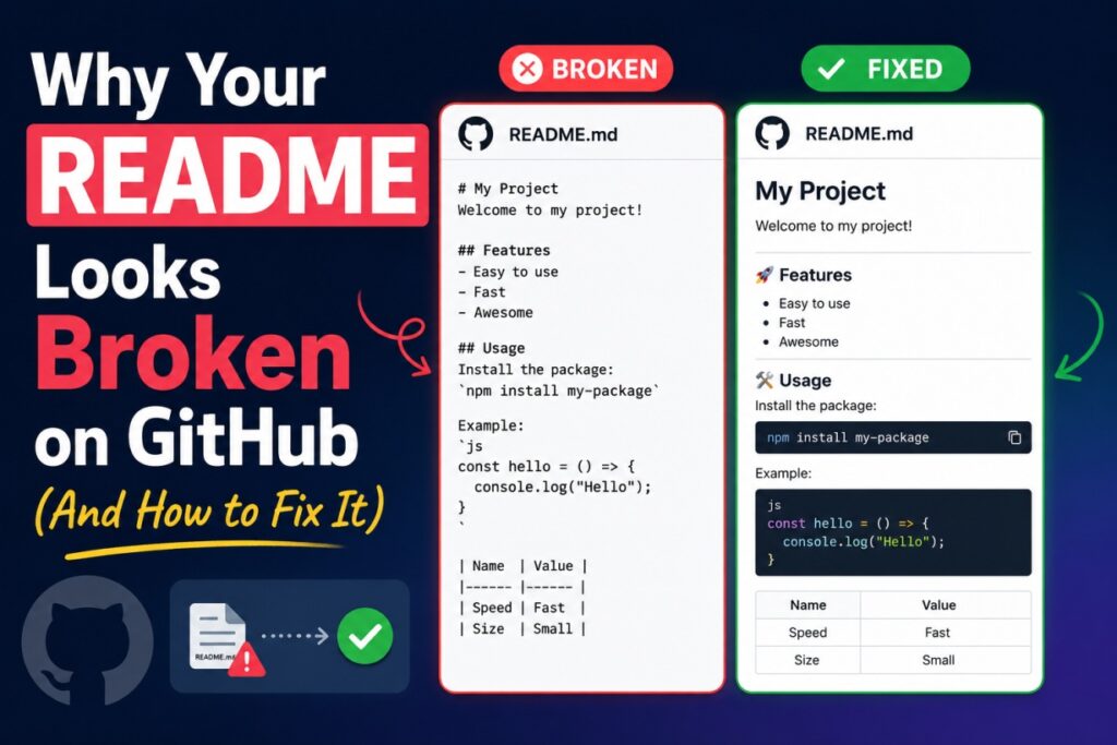 Why Your README Looks Broken on GitHub (And How to Fix It)