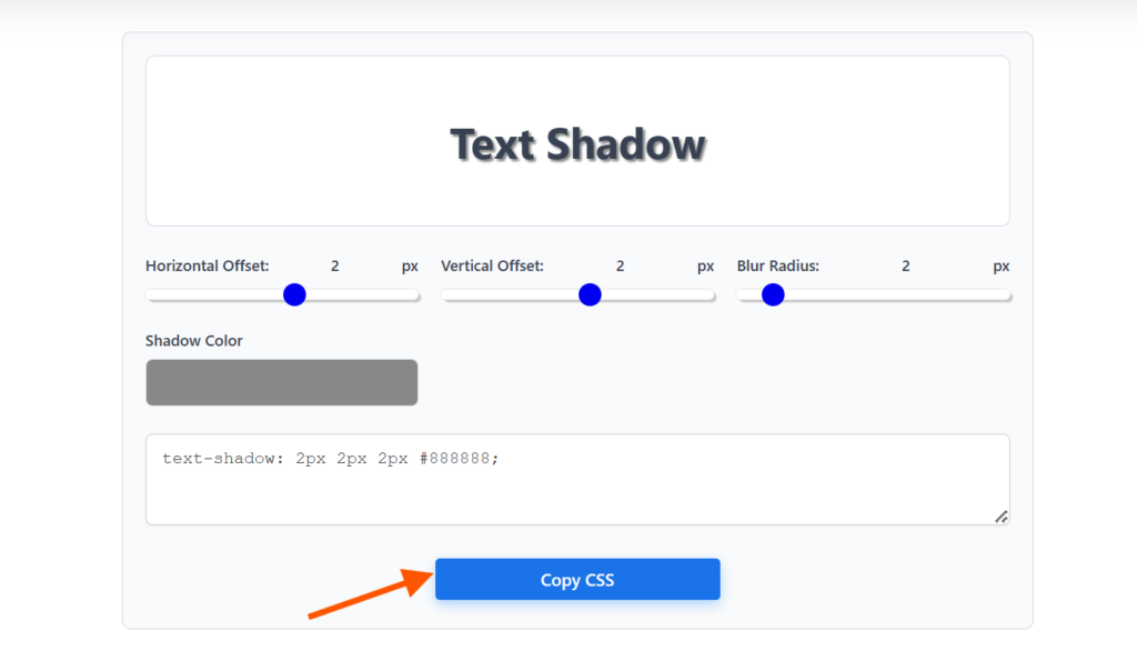 Text Shadow CSS Generator Tool