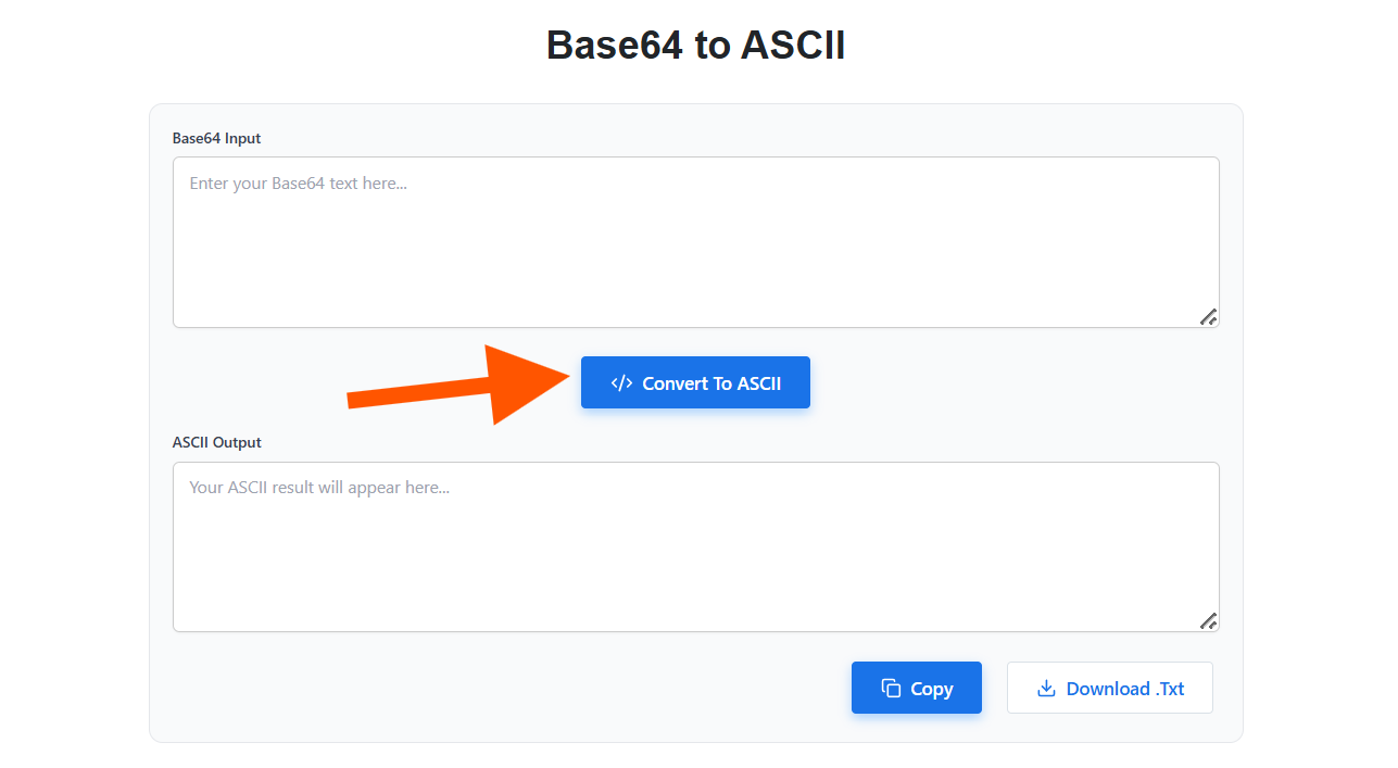 Base64 to ASCII converter