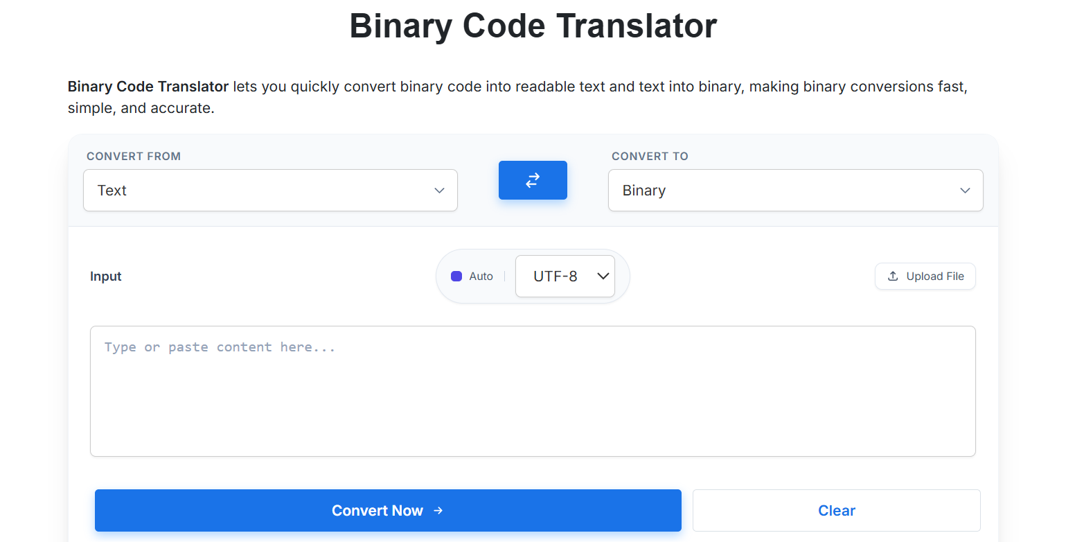 Binary Code Translator Tool